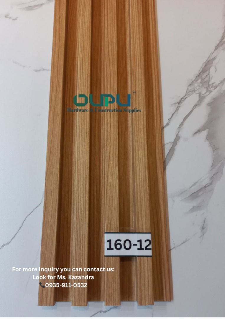 FLUTTED 4IN 1 (Category: Wall Decor) located in Caloocan City. Submitted by kazandra_rivera-37346 (Listing ID 1382503828, Image 3). Description: "Panels that bring texture, tone, and elegance to every wall." WPC WALL CLADDING (Indoor) (9.5FT.) • '3 in 1' - 2.9m X 20cm X 12mm • '4 in 1' - 2.95m X 15cm X 24mm • '5 in 1' - 2.9m X 15cm X 9mm • '6 in 1' - 2.9m x 16cm x 18mm • '7 in 1' - 2.9m x 20cm x 10mm ✅ Mismong Pagawaan ✅ Mas Mababang Presyo ✅ Sam