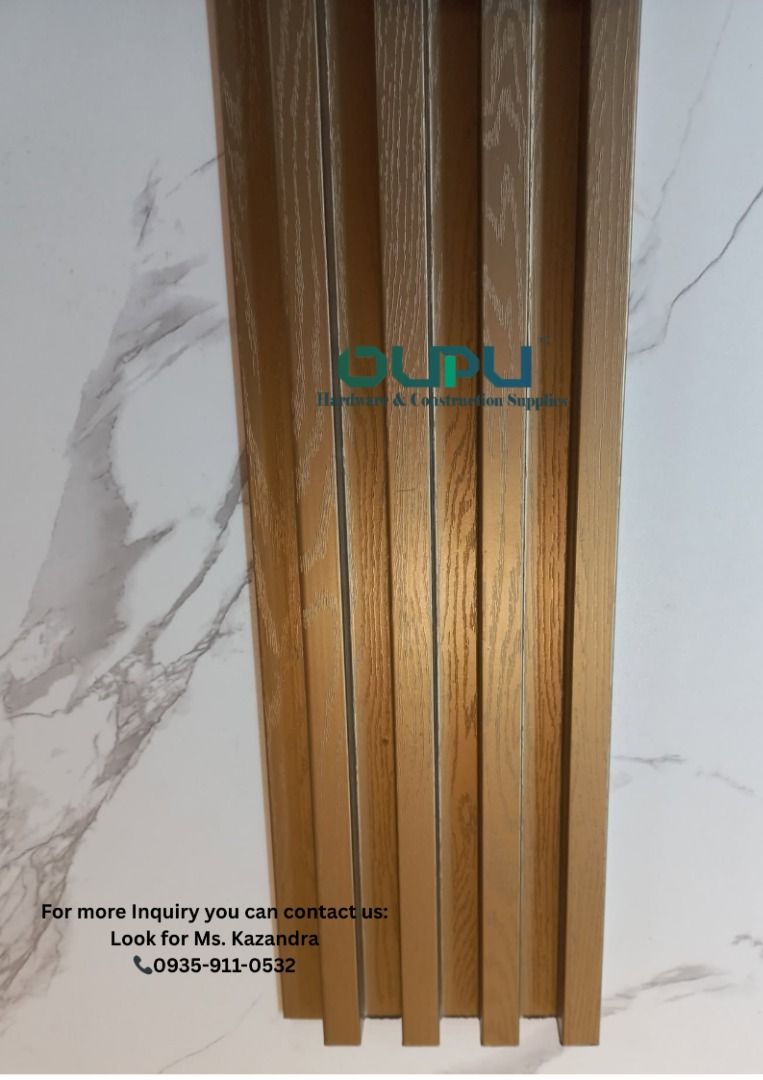 FLUTTED 4IN 1 (Category: Wall Decor) located in Caloocan City. Submitted by kazandra_rivera-37346 (Listing ID 1382503828, Image 2). Description: "Panels that bring texture, tone, and elegance to every wall." WPC WALL CLADDING (Indoor) (9.5FT.) • '3 in 1' - 2.9m X 20cm X 12mm • '4 in 1' - 2.95m X 15cm X 24mm • '5 in 1' - 2.9m X 15cm X 9mm • '6 in 1' - 2.9m x 16cm x 18mm • '7 in 1' - 2.9m x 20cm x 10mm ✅ Mismong Pagawaan ✅ Mas Mababang Presyo ✅ Sam