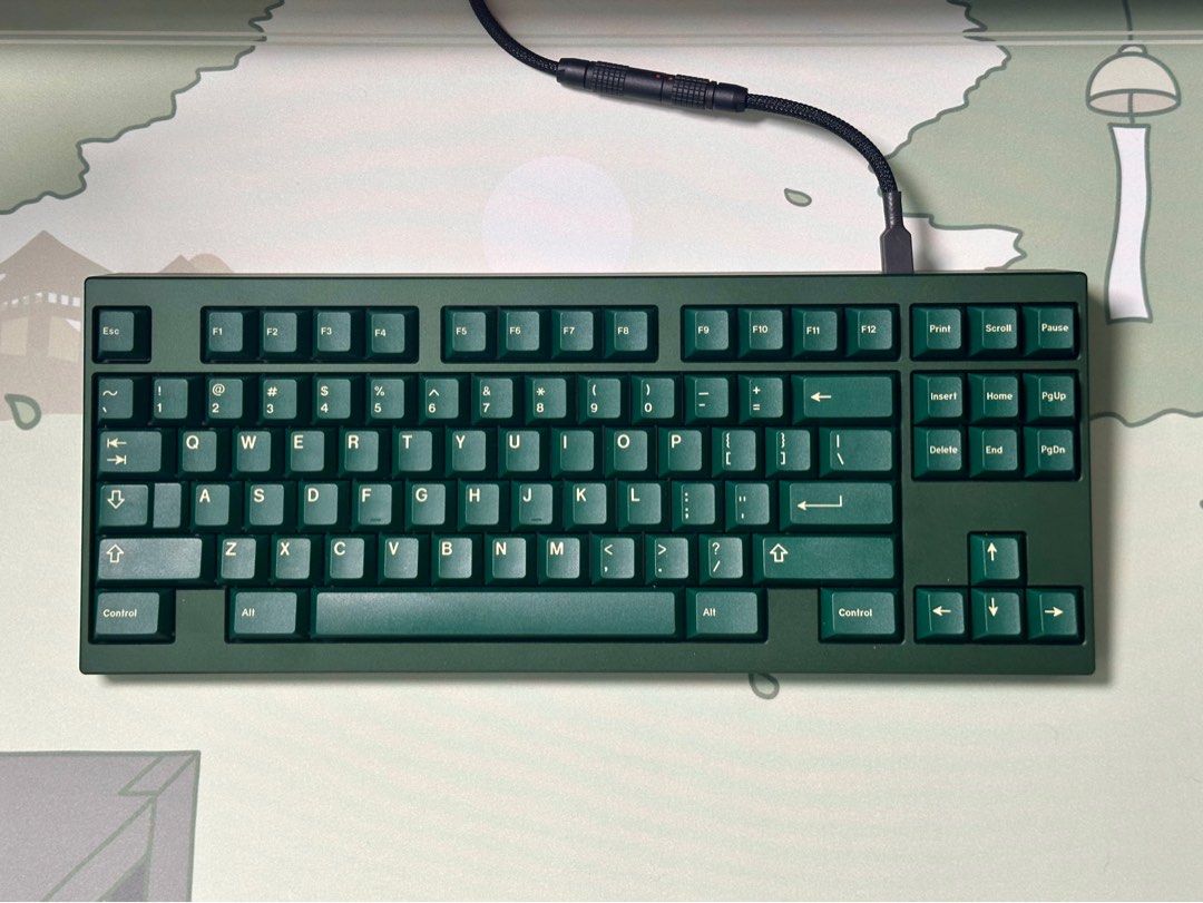 Geonworks F1-8X v2 Dark Green / Brown WKL TKL keyboard + extras63203129937281114