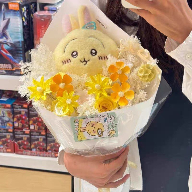 [INSTOCK] Chiikawa Usagi Flower Bouquet Soap Flower Bouquet Usagi Plush ...