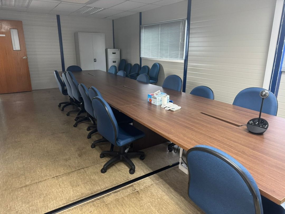 Large Conference Table with Chairs, Furniture & Home Living, Furniture ...