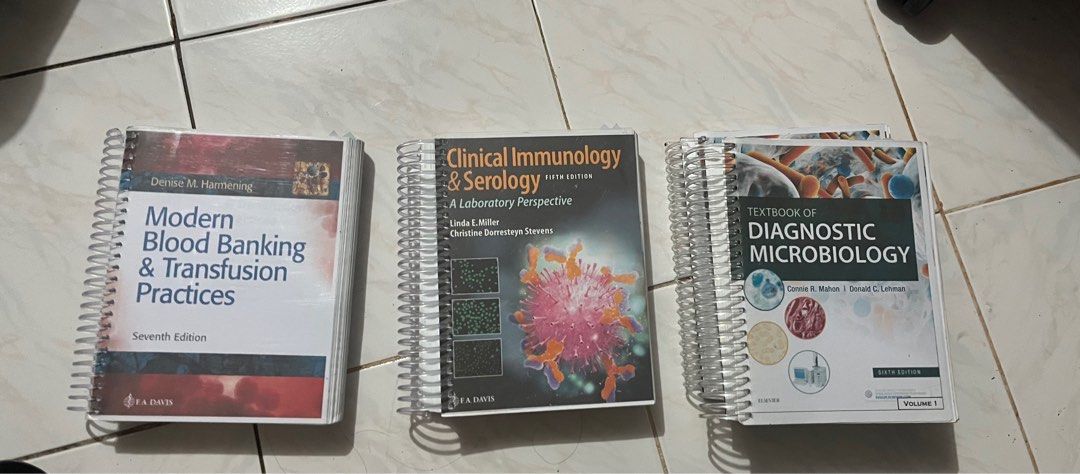 Medical Technology Books (Category: Textbooks) located in San Pablo. Submitted by mariegregana (Listing ID 1382538602, Image 1). Description: Take as a bundle for discount Can send more photos of the books, DM me :)) Blood Banking (Harmening) - 450 Microbiology (Mahon) 2 Volumes - 550 .
