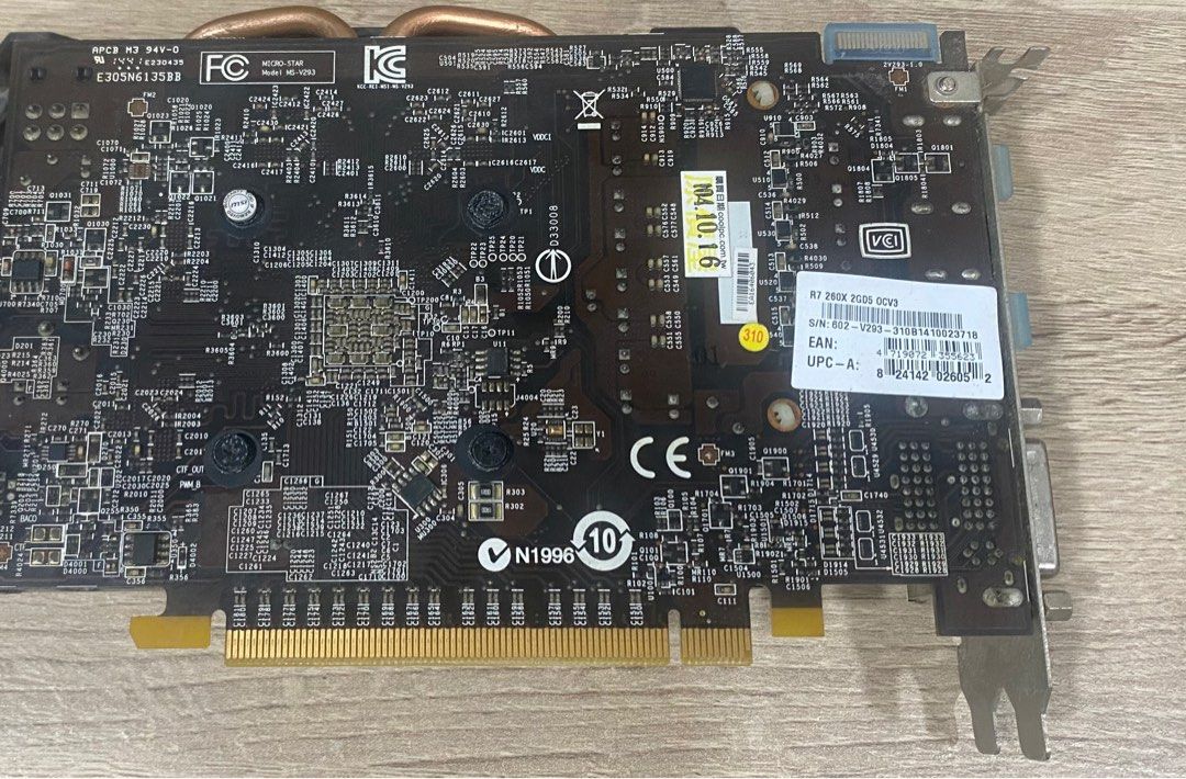 由 evenandy (刊登 ID 1382501218，圖片 2) 提交，位於 花蓮縣 (Hualien) 的 微星MSI R7 260X 2GD5 OCV3 (類別：電腦)，說明：二手顯卡出售，效能正常無故障！ 舊電腦升級所以出售，提供更舊電腦需要升級的人。 舊款3A可順跑（GTA5、刺客教條：黑旗、戰地風雲4、極地戰嚎5）。