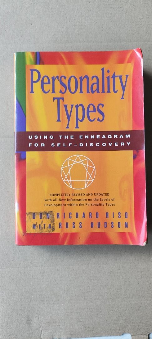 Personality Types: Using the Enneagram for Self-Discovery (Category: Storybooks) located in Quezon City. Submitted by outoftheboxph (Listing ID 1382637123, Image 1). Description: Personality Types: Using the Enneagram for Self-Discovery by Don Richard Riso (Author), Russ Hudson Paperback – October 29, 1996 Issues: Some Tanning on the edges ===== An expanded edition of Don Riso's revolutionary interpretation of the Enneagram—the ancient psychologi