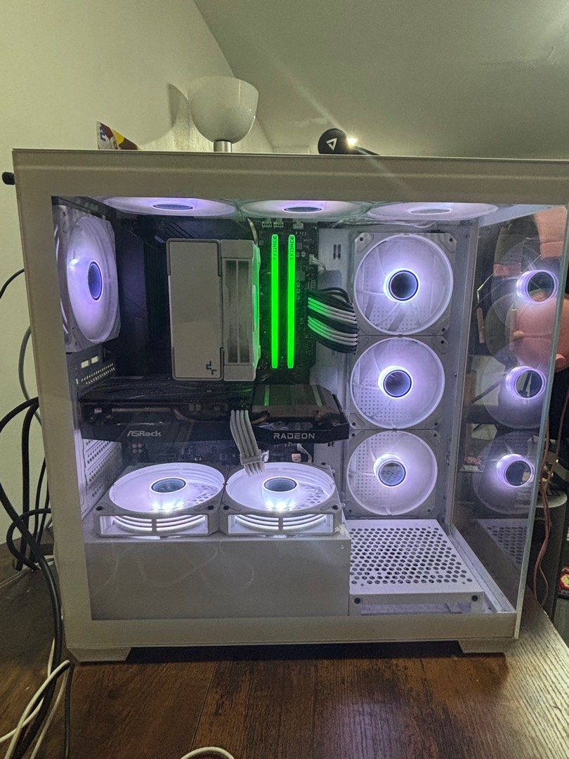 PRE-BUILT PC FULL SET (2nd hand) (Category: Desktops) located in Quezon City. Submitted by well_yesss (Listing ID 1382588436, Image 1). Description: Price: 45K (Negotiable) RFS: pinangyouyoutube ko lang usually so i decided to sell it na lang :( PROCESSOR - AMD Ryzen 7 5700X MOTHERBOARD - MSI MPG B550 Gaming Plus GRAPHICS CARD - Asrock RX 6600 8G FAN - (6) Jonsbo ZG-120 POWER - Be Quiet! Pure Power COOLER - AK400 Digital RAM - (2) Teamgroup T-For