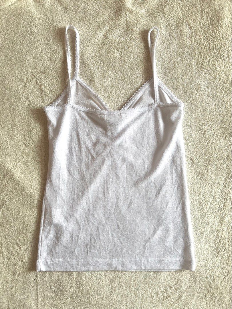 Rose Coquette White Pointelle Lace Strap Top (Category: Sleeveless) located in Cainta. Submitted by __beaaaaaa (Listing ID 1382570568, Image 2). Description: 𐙚 ‧₊˚⋅ ݁₊ . ݁˖ . ݁ Fits: XS - S Waist Measurement: 24 in - 26 in 𐙚 ‧₊˚⋅ ݁₊ . ݁˖ . ݁.