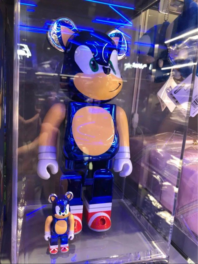 日本Sega店限定BE@RBRICK SONIC THE HEDGEHOG CHROME Ver. 超音