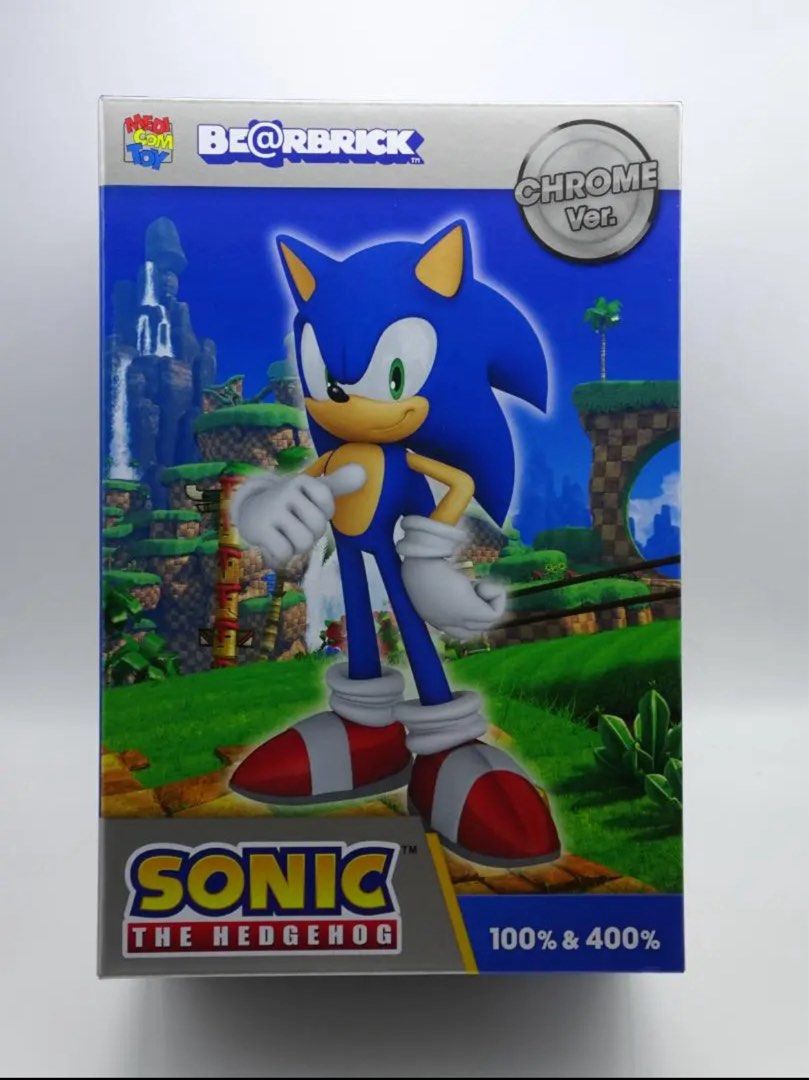 日本Sega店限定BE@RBRICK SONIC THE HEDGEHOG CHROME Ver. 超音鼠