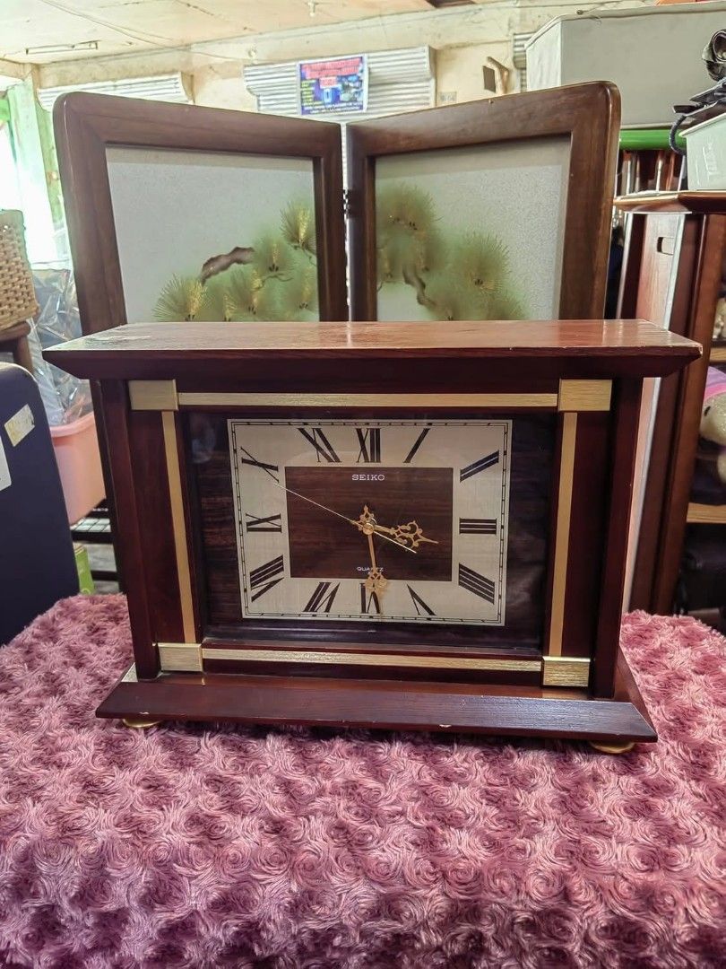 Shelf Clock - Brand: Seiko (Category: Clocks) located in Cebu City. Submitted by dudes_villanueva (Listing ID 1382637768, Image 3). Description: Shelf Clock - Big Brand: Seiko - Silent Quartz - Solid Wood - D type Battery - Glass Cover - Cannot Confirm if Vintage - Clock Working Issue: Bell Strike Not Working Measurement: L37xW14x27cm.
