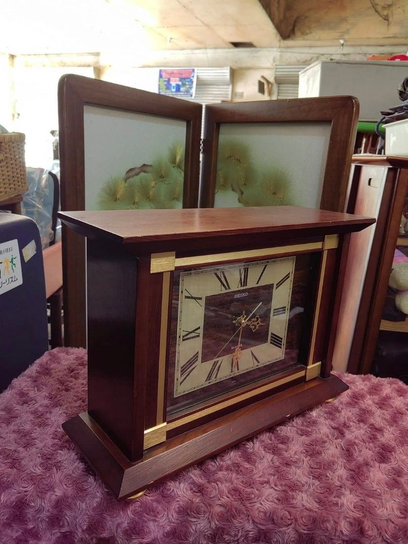 Shelf Clock - Brand: Seiko (Category: Clocks) located in Cebu City. Submitted by dudes_villanueva (Listing ID 1382637768, Image 2). Description: Shelf Clock - Big Brand: Seiko - Silent Quartz - Solid Wood - D type Battery - Glass Cover - Cannot Confirm if Vintage - Clock Working Issue: Bell Strike Not Working Measurement: L37xW14x27cm.