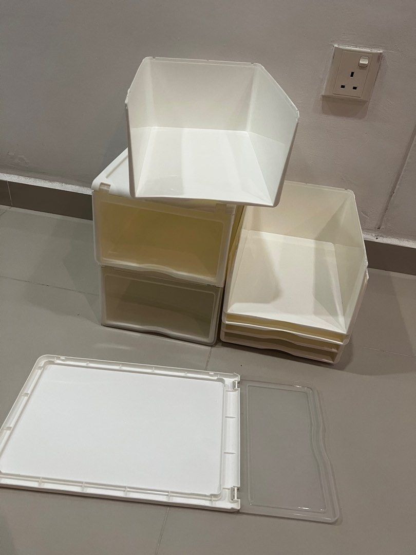Stackable White Storage Boxes65074882612737111