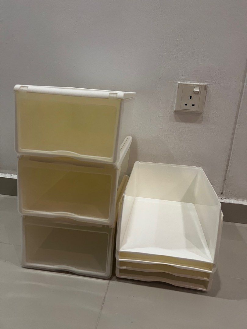 Stackable White Storage Boxes65074882612737110