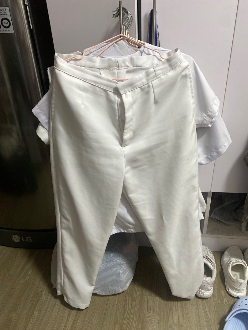 UE DENTISTRY UNIFORM TOP AND PANTS SET (Category: Blouses) located in Marikina City. Submitted by buyziz (Listing ID 1382660399, Image 3). Description: 300 TAKE ALL FITS L-XL - some blouses are only used for one sem (PAIRED with bottoms) ₱300 SET PRICE have blouses that fits M-L - tops that are well used only for ₱100 .