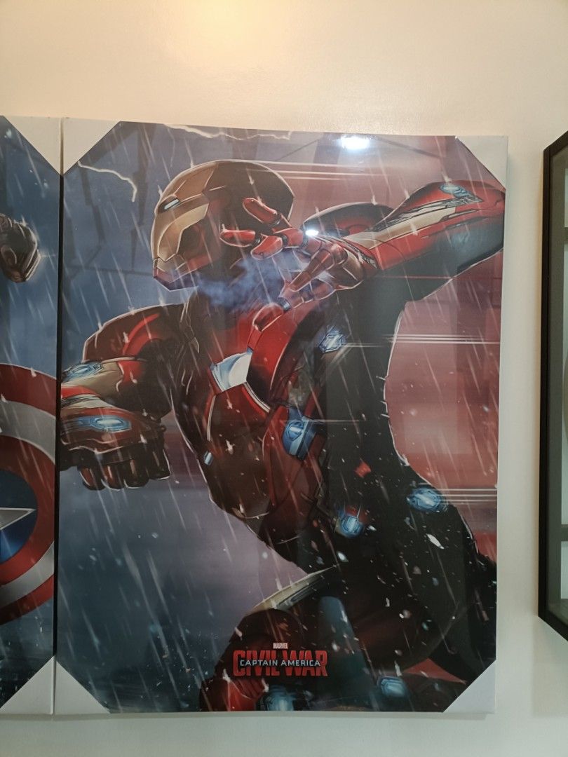 Wall Decor Avengers Civil War (Category: Western Merchandise) located in Quezon City. Submitted by allthingsnation (Listing ID 1382544703, Image 3). Description: Canvas Wall Decor 🇺🇸🌟 Avengers Civil War naka Plastic pa po Captain America & Iron Man size : 32 inch X 24 inch 2 Pcs. Pair Super Nice 🔥♥️👍🔥👍 shipping : lalamove.