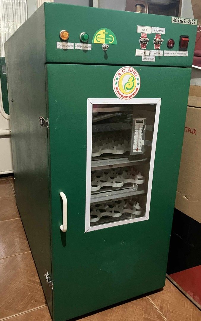 2 A.C. ANG INCUBATORS (Category: Refrigerators and Freezers) located in Manila. Submitted by ultrongs916935 (Listing ID 1382718070, Image 1). Description: FOR SALE: 2 A.C. ANG INCUBATORS – ₱40,000 (Negotiable) 📦 Selling a complete incubator setup, good for poultry or agri-business: ✅ AC336S-2105 – Automatic Egg Incubator • 336-egg capacity • With auto-turning system (manual + auto mode) • Temp control via analog thermostat • Working condition ✅ 