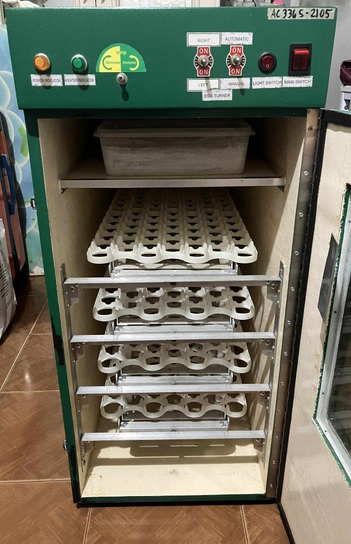 2 A.C. ANG INCUBATORS (Category: Refrigerators and Freezers) located in Manila. Submitted by ultrongs916935 (Listing ID 1382718070, Image 2). Description: FOR SALE: 2 A.C. ANG INCUBATORS – ₱40,000 (Negotiable) 📦 Selling a complete incubator setup, good for poultry or agri-business: ✅ AC336S-2105 – Automatic Egg Incubator • 336-egg capacity • With auto-turning system (manual + auto mode) • Temp control via analog thermostat • Working condition ✅ 