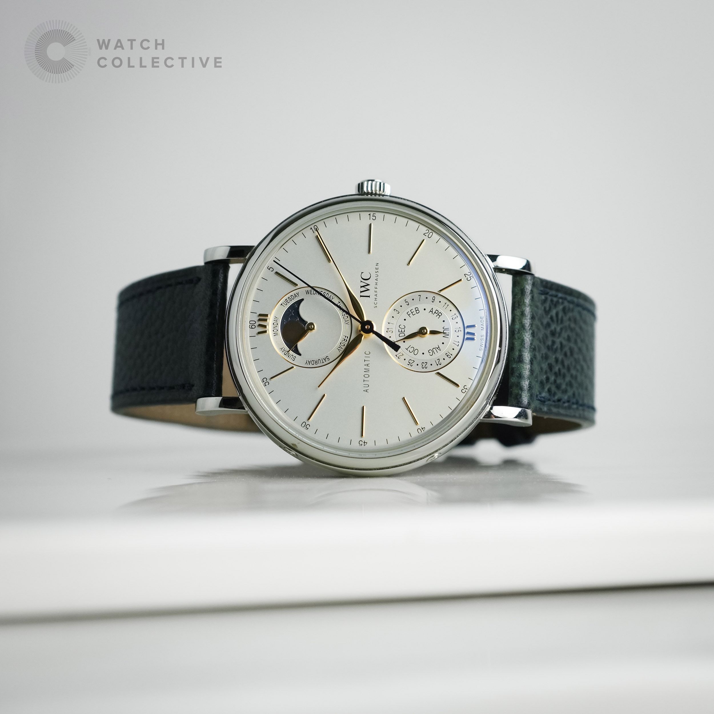 📅 Calendar Complete Set🤩 IWC Portofino Complete Calendar Chronograph Stainless steel 41mm IW359001 (Category: Watches) located in Singapore. Submitted by watchcollective (Listing ID 1382712329, Image 2). Description: IWC Portofino Complete Calendar Chronograph stainless steel 41mm Reference Number: IW359001 Condition: Lightly Used Comes with: Complete Set Size: 41mm Case Material: Stainless Steel Strap Material: Leather Dated: Jan 2024 SKU: IW-