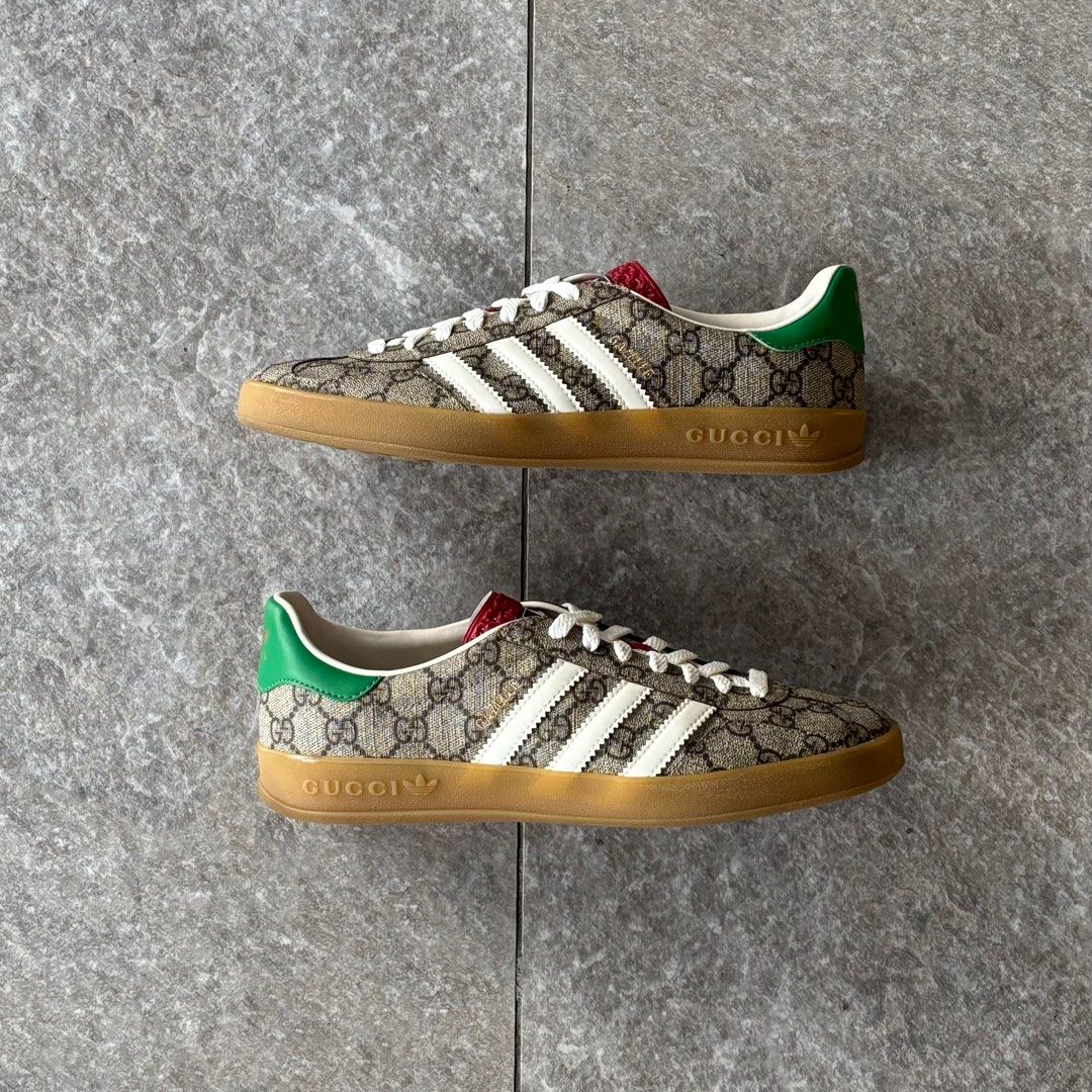 adidas gazelle silver green womens Gucci x Adidas Brown Vintage GG Monogram Gazelle Sneakers, Men's Size –  OLIVER'S main image 1
