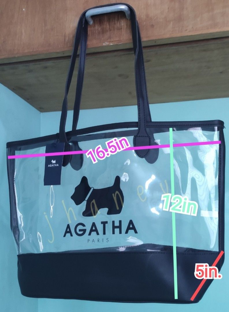 AGATHA 2 IN 1 BAG (Category: Luxury Bags & Wallets) located in Rizal. Submitted by baltiq (Listing ID 1382795357, Image 3). Description: AGATHA Korean Brand BNWT ✔️thick PVC material ✔️thick faux black leather ✔️elegant look, malapad, very spacious 📌b'new inilabas lang s plastic for picture purpose 📌pasalubong from Korea 💰MOP: GCash.