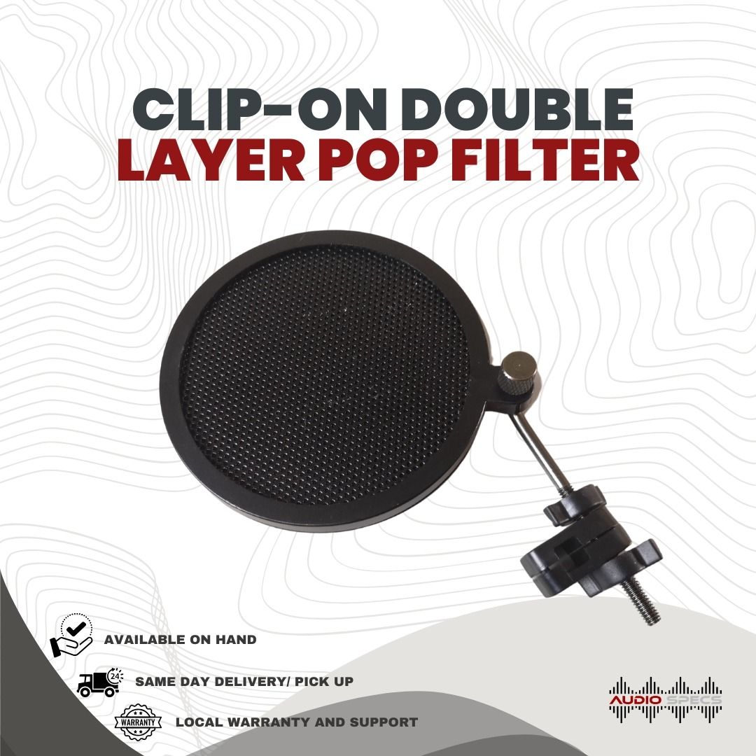 Clip-on Double Layer Studio Microphone Mic Wind Screen Pop Filter for Shock Mount (Category: Microphones) located in Quezon City. Submitted by allanpauco (Listing ID 1073122540, Image 1). Description: Brand new units available on hand Available for pick-up or shipping courtesy of buyer All items are tested and guaranteed in good working conditions before we handover to our buyers. Exceptions are those in sealed packagings. Compatibility is Buyer'