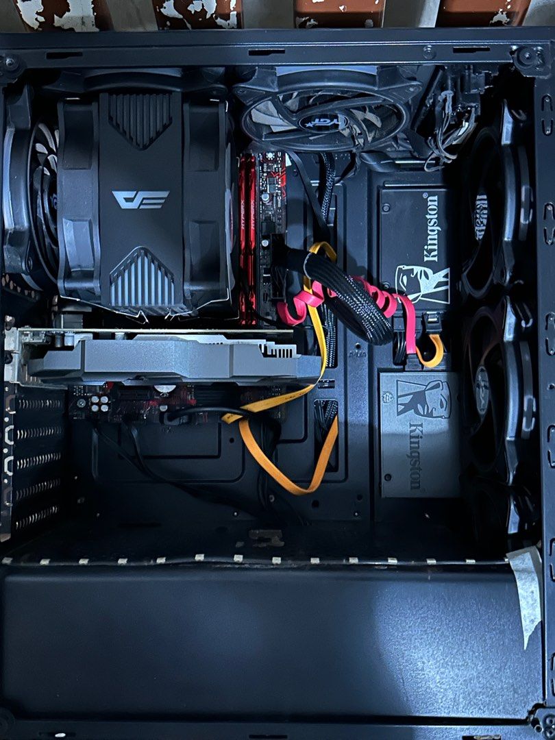 Gaming PC (Category: Desktops) located in San Pablo. Submitted by mrkdln1700 (Listing ID 1382789375, Image 1). Description: PC Specs 🕹️Processor: I5-9400F 9th gen 🕹️MOBO: ASUS H310M v3 🕹️RAM: HyperX 3200MHz 8GB x 2 (16GB) 🕹️GPU: PALIT 1050Ti 🕹️PSU: Corsair True Rated 80+ Bronze 750W (Kakapalit lang nito nung Feb lang from Datablitz for 3500) 🕹️HDD: 500GB (working not plugged in need ng cord for the PSU since kulang yung cord ng currently in