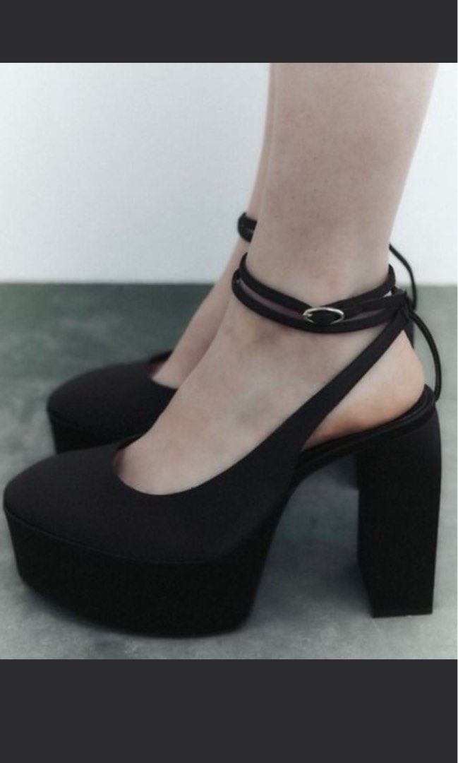 Heels Sale Very Black Heels ZARA HIGH HEEL PLATFORM SLINGBACK