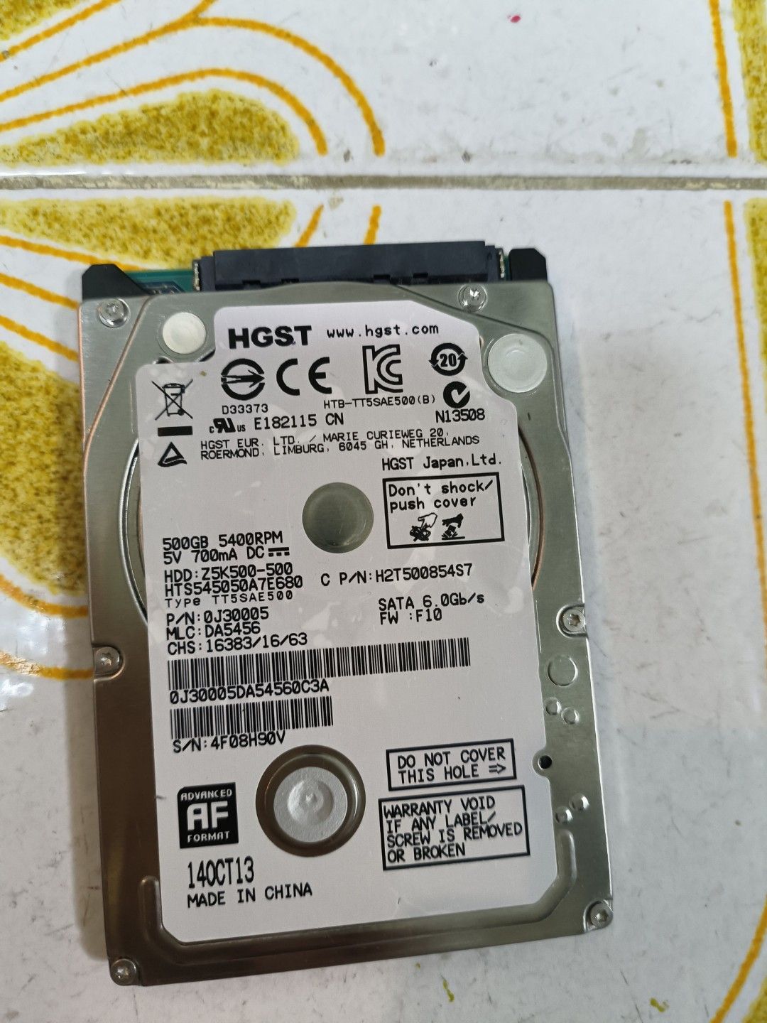HGST 140CT13 500GB 5400RPM SATA Hard Drive63205311902210111