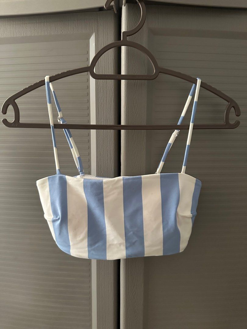 [H&M] blue & white striped bikini top (Category: Bikinis & Swimsuits) located in Manila. Submitted by declutterbyaira (Listing ID 1382759207, Image 1). Description: - never used - size 34 .
