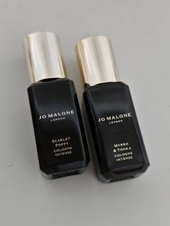New stock cologne Jo Malone 9ml perfume x2: NEW Scarlet Poppy Cologne Intense 9ml đ$150 / Myrrh & Tonka cologn Intense 9ml. Myrrh & Tonka fragrance đ$120 âĄď¸Note Price each pcs below64235657690883110