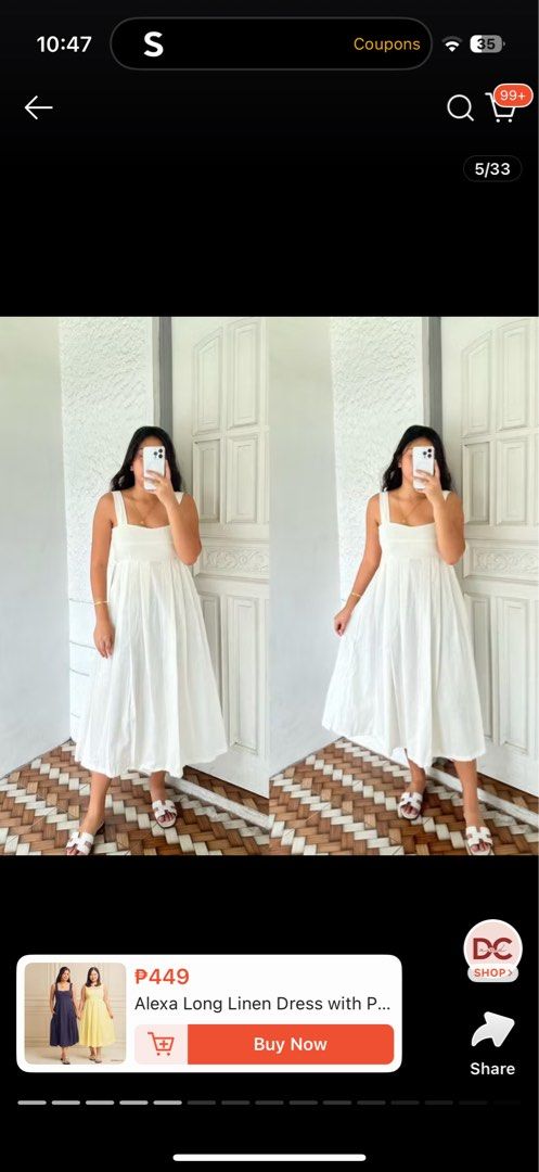 Linen dress with pocket (Category: Dresses) located in Mandaluyong City. Submitted by _jlasb (Listing ID 1382705819, Image 3). Description: .