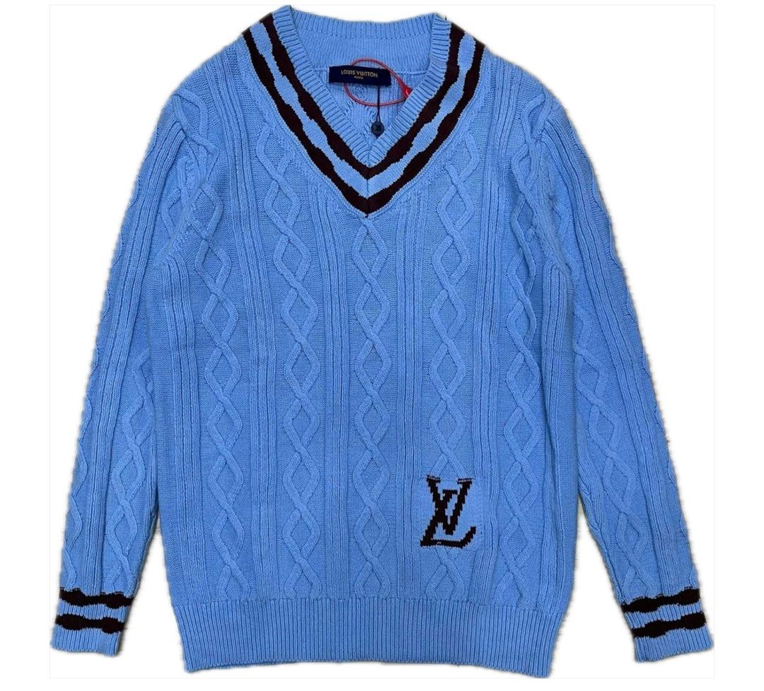 LOUIS VUITTON KNIT SWEATER (Category: Luxury Apparel) located in Baguio. Submitted by donedeal_2600 (Listing ID 1382855603, Image 1). Description: Dimes: 24.5x29.5 L-XL Stretchable Condition: Like new to brand new Color rate: 10/10 Complete tags Check photos for more details No issue.