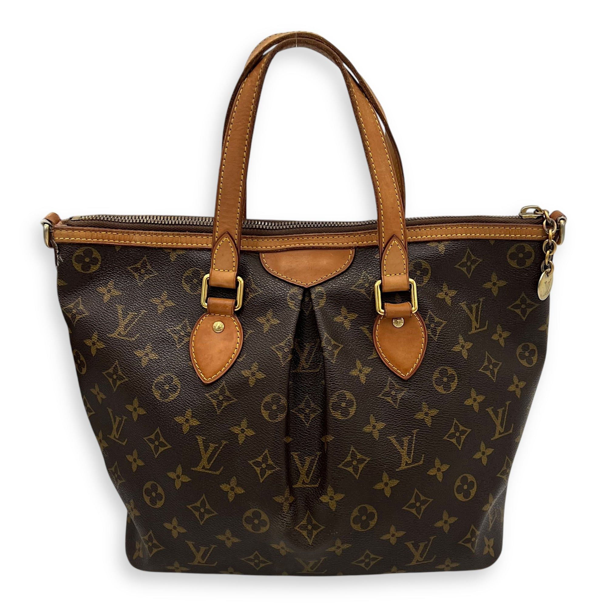 Louis Vuitton Palermo Top Handle Bag Brown in Monogram Coated Canvas, Gold hardware (Category: Bags & Wallets) located in Singapore. Submitted by carousellluxury (Listing ID 1363778439, Image 2). Description: SKU S2504-005532VZ Material Monogram Coated Canvas Color Brown Hardware Gold Strap Not IncludedDimension (L)29cm x (H)25cm x (W)16cm Accessories Series SR4162 Circa Est NA Microchipped FALSE - Surface: minor rubs on it corners, good conditio
