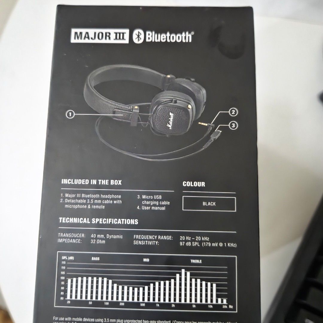Marshall Major 3 (Category: Headphones & Headsets) located in Pasig City. Submitted by closetcosette (Listing ID 1382770959, Image 3). Description: Perfectly working, just need to replace the head band and the ear pads..