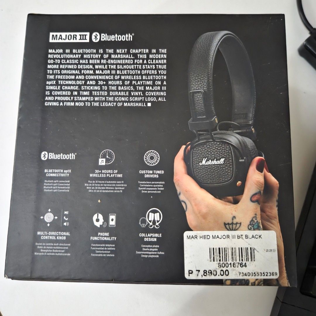 Marshall Major 3 (Category: Headphones & Headsets) located in Pasig City. Submitted by closetcosette (Listing ID 1382770959, Image 2). Description: Perfectly working, just need to replace the head band and the ear pads..