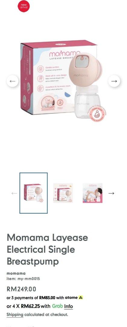 Momma Layease Electrical Single Breastpump (Category: Breastfeeding & Bottle Feeding) located in Johor Bahru. Submitted by amynicboud (Listing ID 1382746576, Image 2). Description: Bought it in early July, tried to use it once. Thought I needed it but then never used it anymore. USED ONCE ONLY. BRAND NEW. .