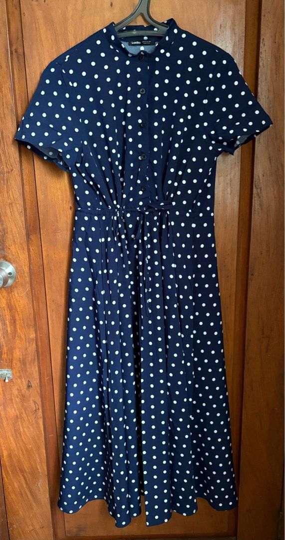 Navy Blue Polka Dress (Category: Dresses) located in Quezon City. Submitted by lencollado (Listing ID 1382738548, Image 2). Description: .