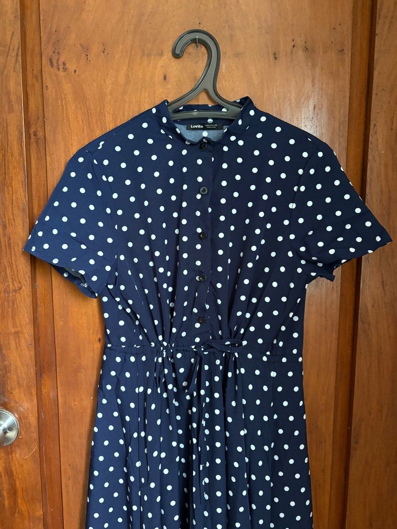 Navy Blue Polka Dress (Category: Dresses) located in Quezon City. Submitted by lencollado (Listing ID 1382738548, Image 1). Description: .
