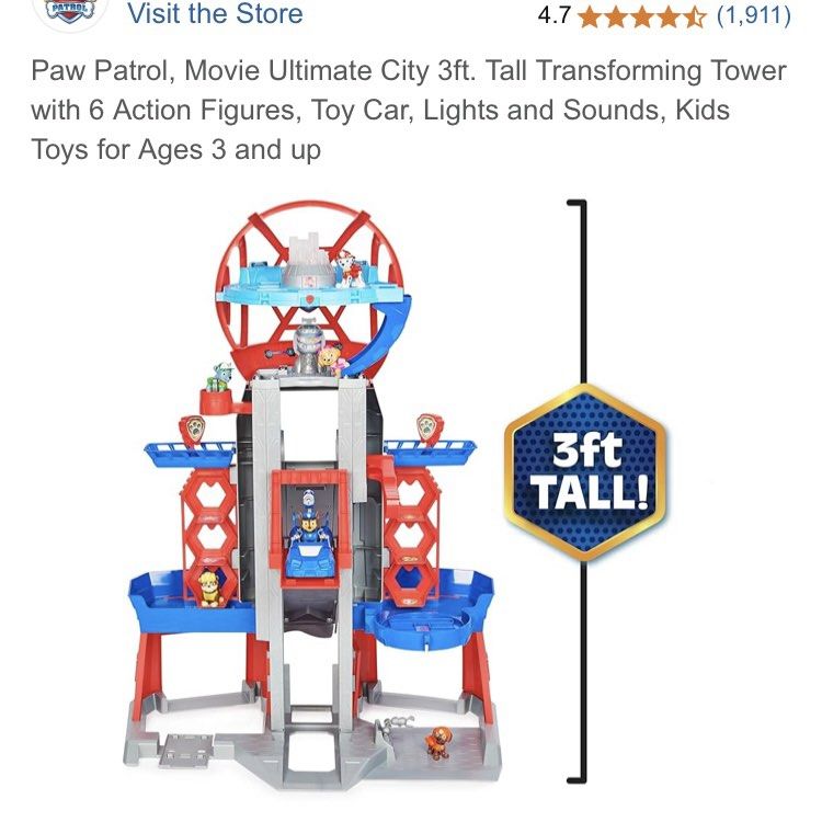 Paw Patrol Ultimate City Tower 3ft (Category: Kids Toys) located in Manila. Submitted by superlei (Listing ID 1382781032, Image 2). Description: photos borrowed from amazon for reference brand new, still sealed. selling below SRP RFS: outgrown .
