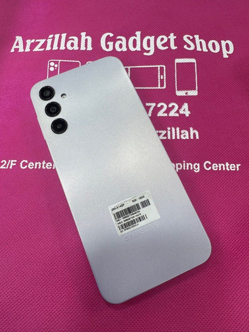 Samsung A14 (6/128gb) (Category: Samsung) located in Manila. Submitted by arzillah (Listing ID 1382837762, Image 1). Description: Samsung A14 128gb 6gb ram Openline Dual sim Slightly used No issue All working Open for COD/COP + SF Manila area (sameday delivery) Province area (via LBC) required DP to avoid cancellations Physical store: Greenhills Shopping Center, 2ndfloor Contact#: 09482217224 Page: Arzillah Gadgets Shop Fb: Princess Arzillah.