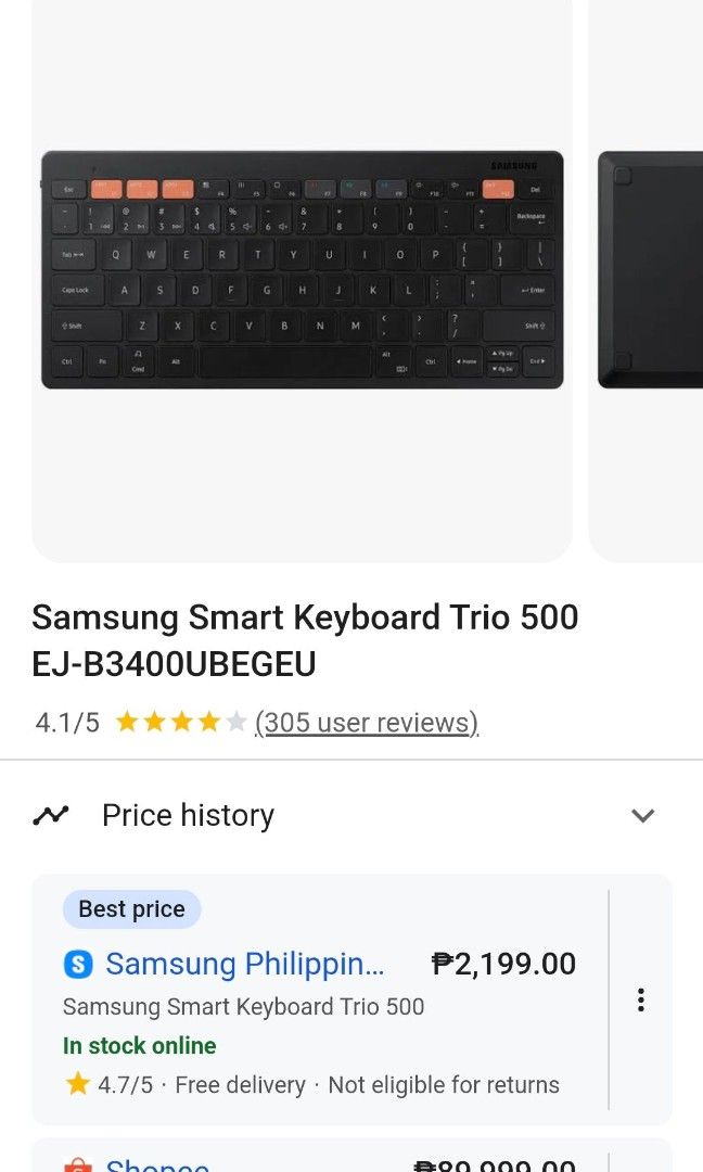 Samsung wireless keyboard Trio 500 (Category: Computer Keyboard) located in Quezon City. Submitted by jas.dc (Listing ID 1382727761, Image 3). Description: price net. no haggling. brand new unopened.