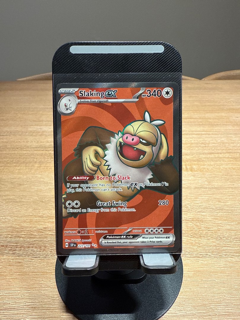 Carta Pokémon Slaking Ex 227/191 - Surging Sparks, Full Art Ultra Rare, Edición De Aluminio