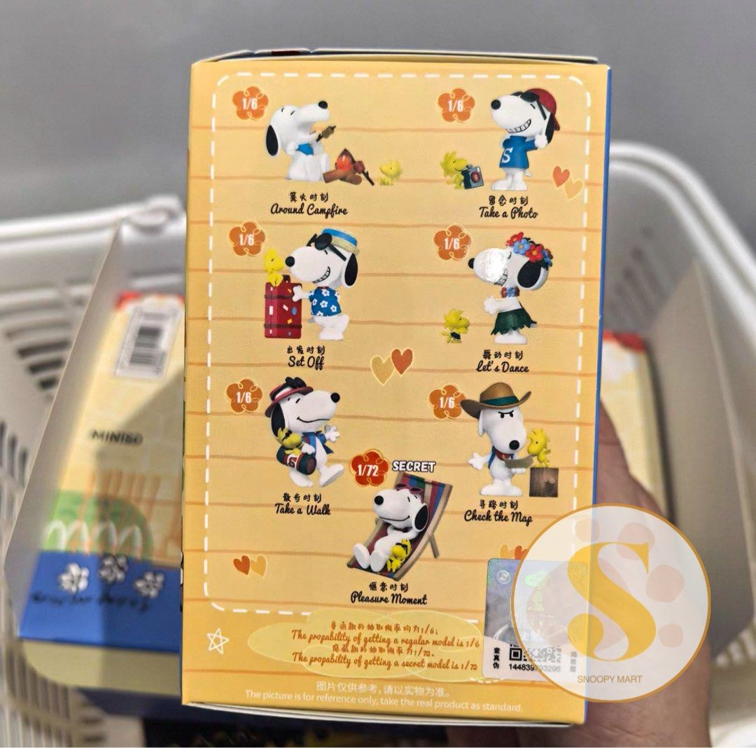 Snoopy travel buddy blind box figurines (Category: Designer & Blind Box Toys) located in Manila. Submitted by houseoftrinkets (Listing ID 1382769771, Image 2). Description: Complete set of 6 .