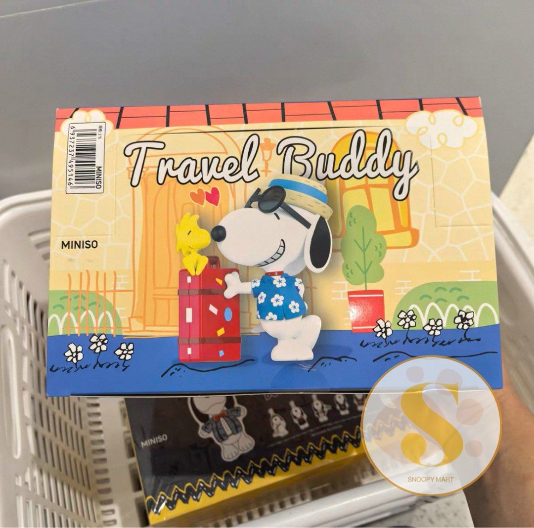 Snoopy travel buddy blind box figurines (Category: Designer & Blind Box Toys) located in Manila. Submitted by houseoftrinkets (Listing ID 1382769771, Image 1). Description: Complete set of 6 .