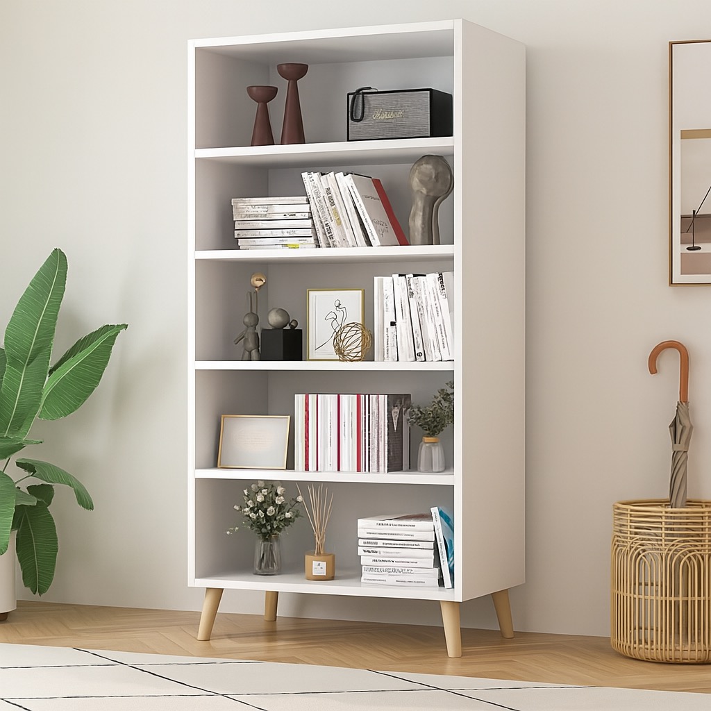 Tall Book Cabinet | Modern Storage Bookcase | Open Display Book Rack ...
