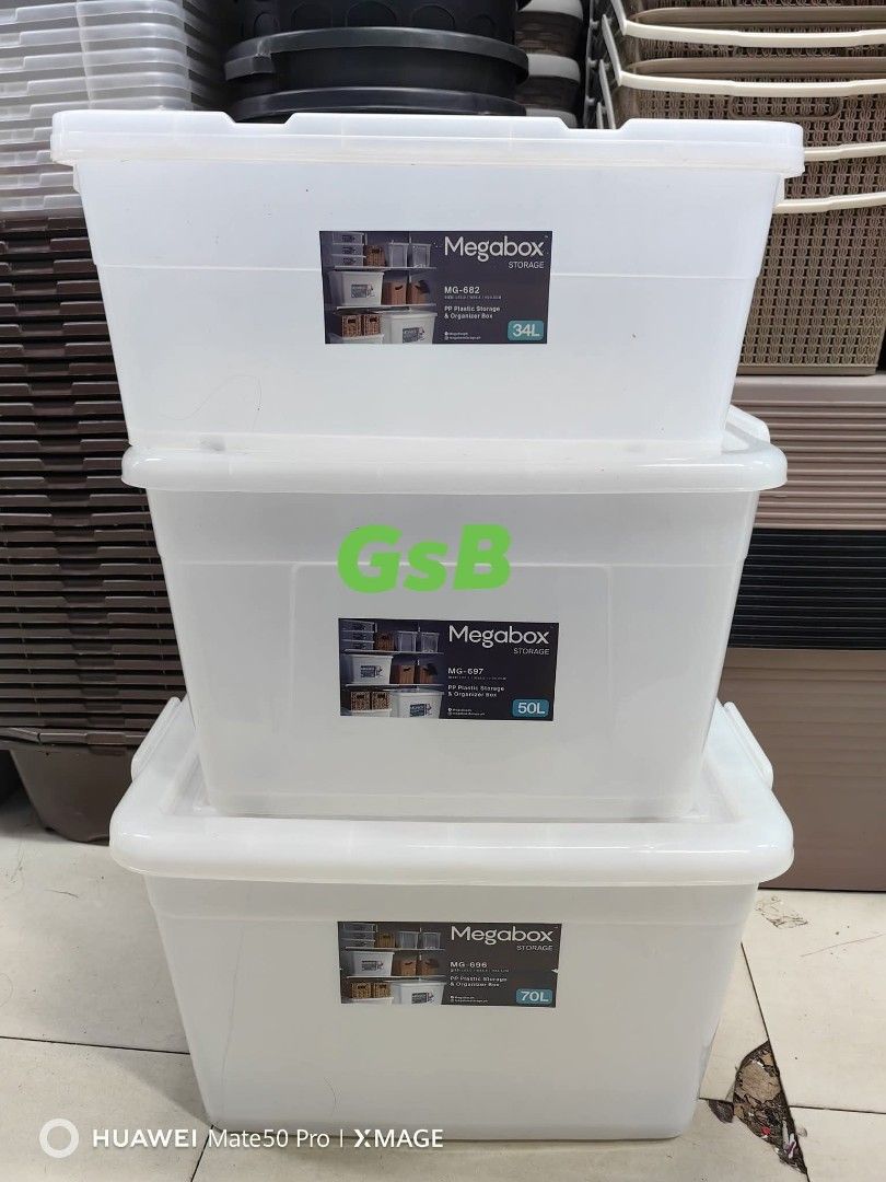 50L Megabox Storage Box (Category: Storage Boxes & Baskets) located in Manila. Submitted by onlineshoppersph (Listing ID 1383035667, Image 3). Description: Cash On Deliver - Metro Manila - Delivery Fee/Handling Fee shouldered by BUYERS - DF/HF depends on BUYERS Location LALAMOVE PICK UP - Cash on Deliver - Metro Manila & Nearby DELIVER THRU COURIER, CARGO & BUS - Provincial Buyers - Payment 1st Thank You.