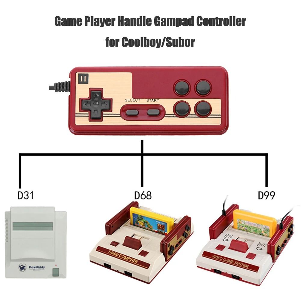 8 Bit 9Pin Gamepad Wired Game Handle Controller Gaming Joystick for ...