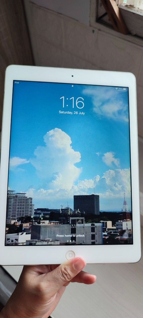 Apple Ipad Air (Category: iPad) located in Manila. Submitted by leonoraspreloved (Listing ID 1382933241, Image 2). Description: Honest Review: Specs & Features: iPad Air 1 32GB Storage Wi-Fi Only Color: Space Silver First owner po ako, sa SM MOA ko nabili, may box pa. CHARGER - still working pa but physically a bit tortured na ung cord nya and I can't guarantee kung okay pa ba tong cord bago mabili (depende kung gaano kabilis or katagal bago mabe