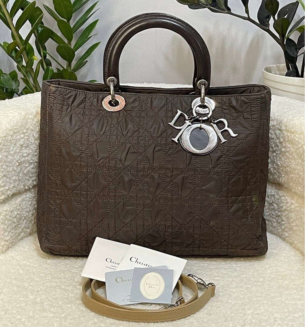 Authentic Dior (Category: Luxury Bags & Wallets) located in Manila. Submitted by chloe_luxuries (Listing ID 1383018415, Image 1). Description: Guaranteed original Vintage Lady Dior on silver hardware Still in good condition no major flaws just need color in hançer Comes with longstrap authenticity card and booklet Pm for those interested.