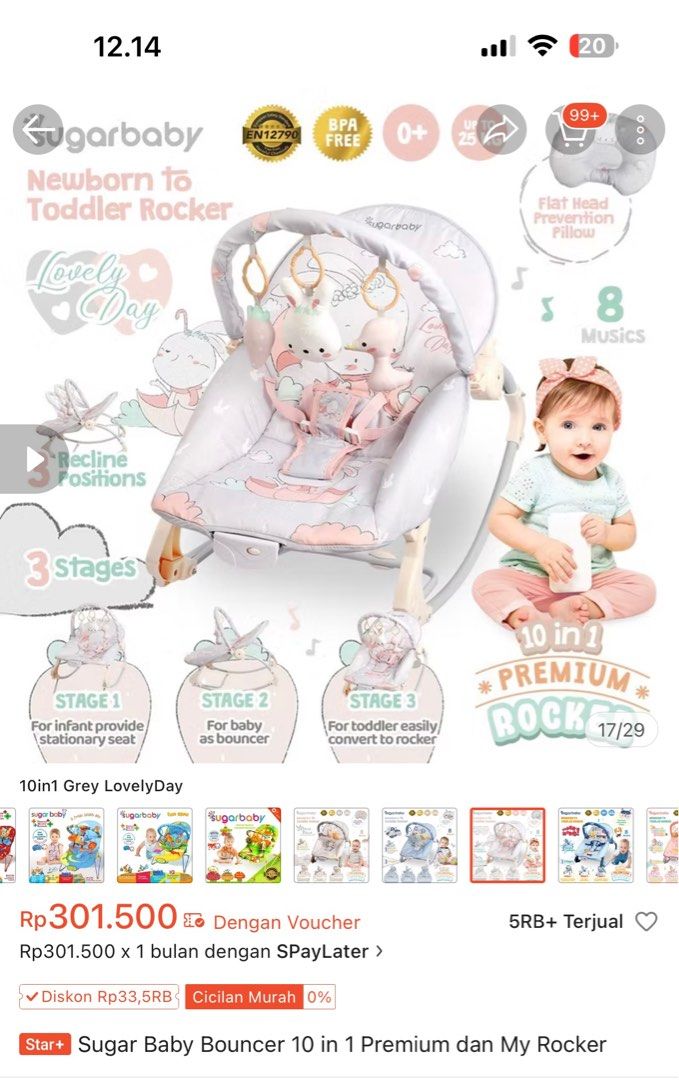Baby Bouncer 10in1 Premium (Kategori: Kereta, Kursi Goyang & Gendongan Bayi) berada di Kediri. Dikirim oleh violayusan (ID iklan 1382921163, Gambar 1). Deskripsi: .