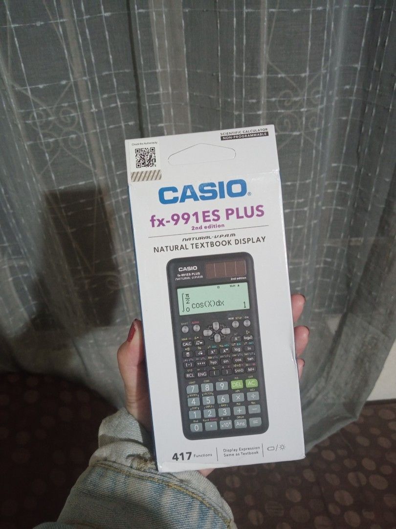 Casio FX 991ES PLUS 2nd Edition Scientific Calculator (Category: Office & Business Technology) located in Tarlac. Submitted by lucym02 (Listing ID 1382979396, Image 1). Description: Casio FX 991ES PLUS 2nd Edition Scientific Calculator. solar and battery powered wt box and manuals bnew highly recommended for stem students 700+sf negotiable for meetup: location - tarlac city.